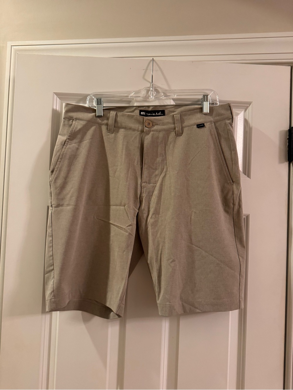 Travis Mathew Men's Khaki Flat Front Golf Shorts